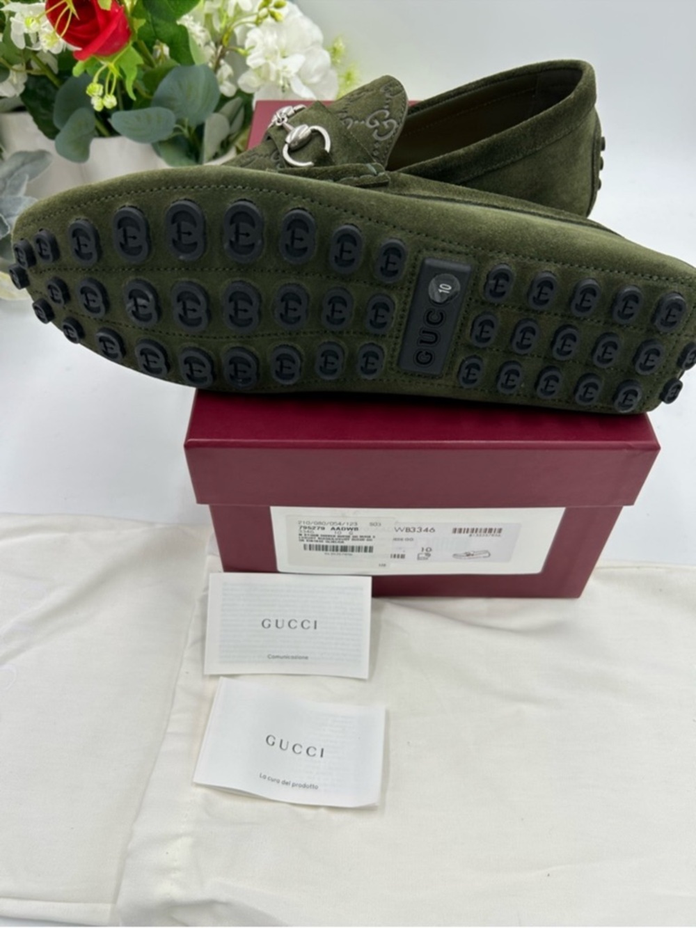 Men’s Gucci JORDY GUCCISSIMA suede loafer size 10 fits 10.5 US made Italy - Picture 4 of 12